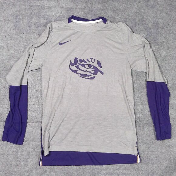Nike Other - Nike LSU Tigers Long Sleeve Shirt Mens Large Tiger Eye logo Gray Purple NCAA NWT